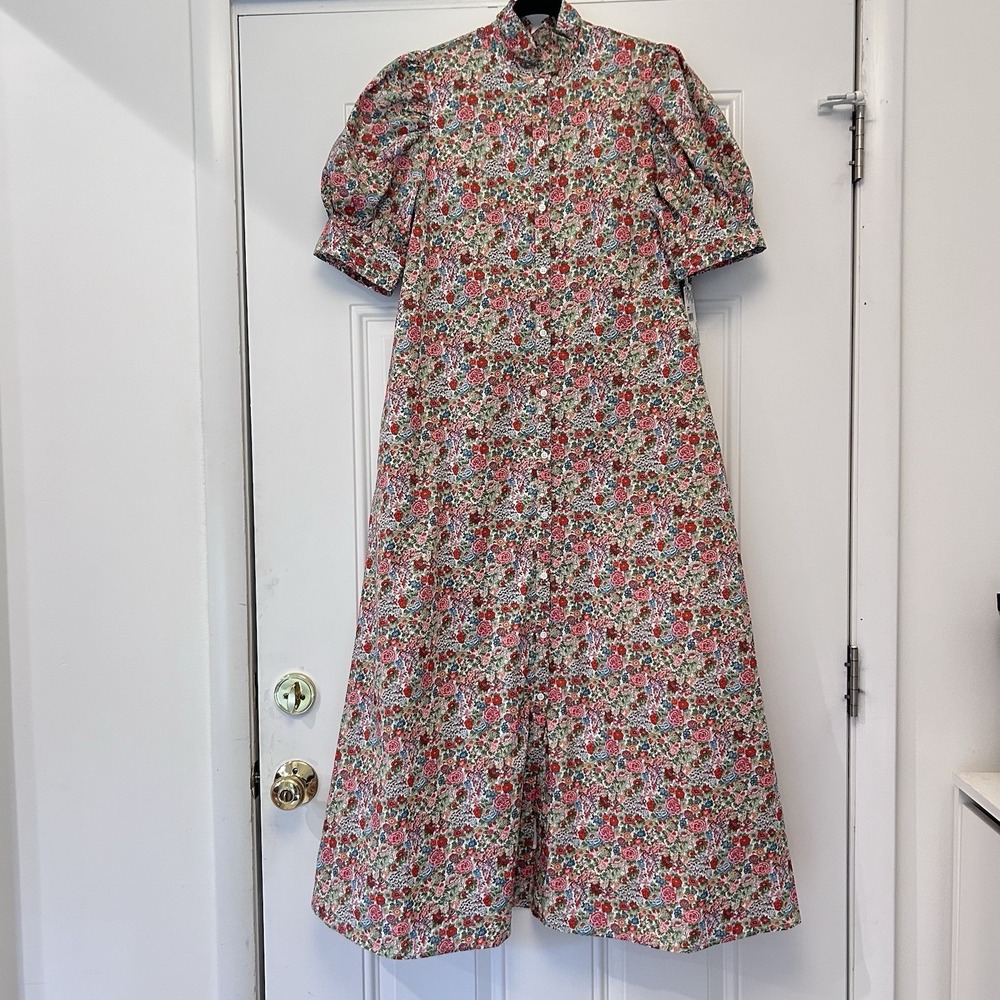 Hyacinth House Louisa Maxi Dress Size M NWT Red Floral Multi Cottage Feminine - Picture 2 of 16